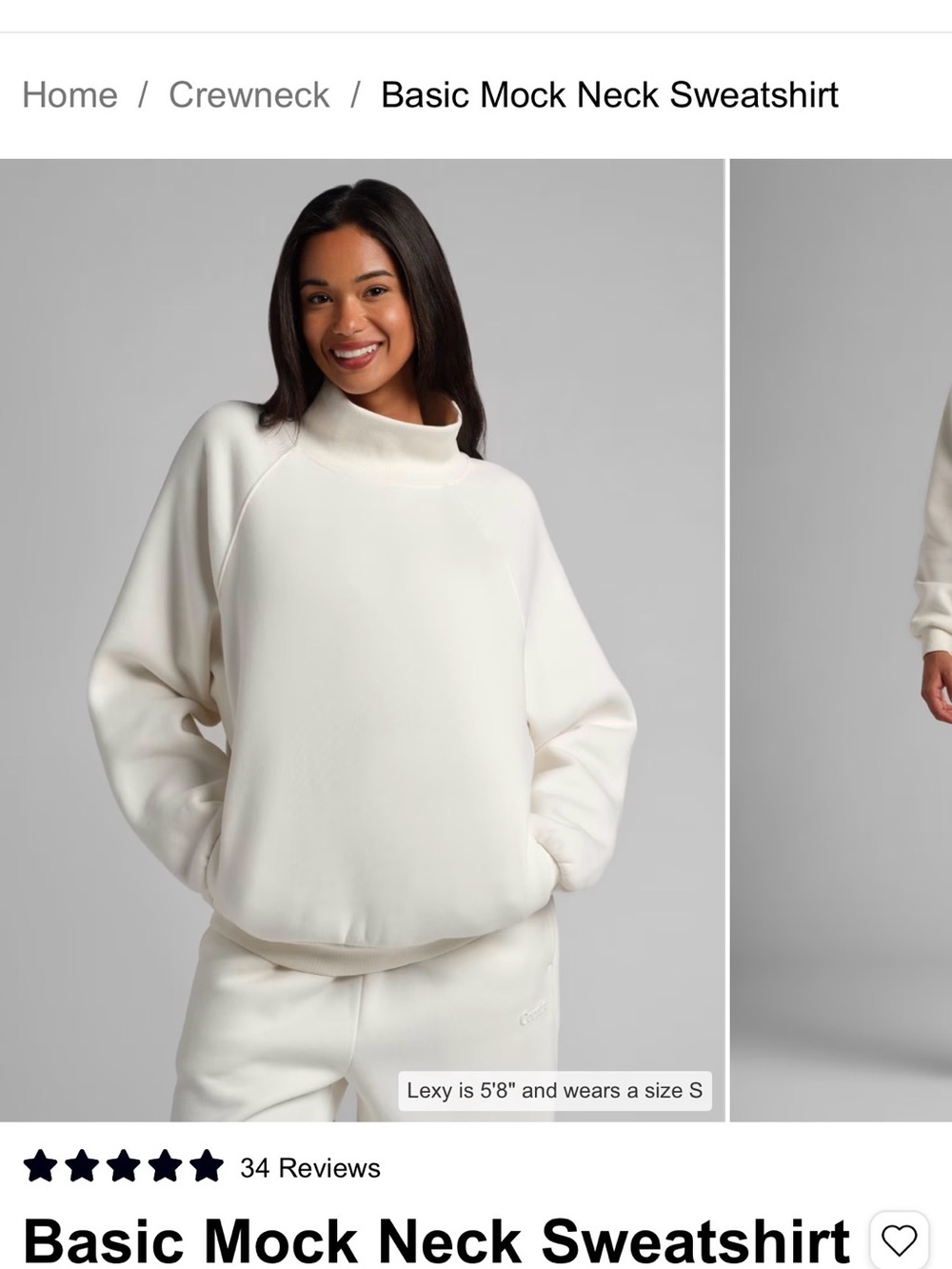 Cozy Mock Neck Sweatshirt in Cream